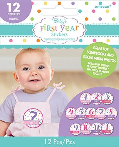 Amscan Baby Month Sticker Girl