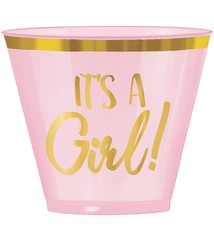 Baby Girl Plastic Tumblers, 9 Oz.- 30 Count