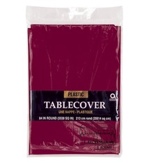 Berry Round Plastic Table Cover, 84"