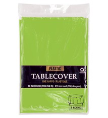 Kiwi Round Plastic Table Cover, 84"
