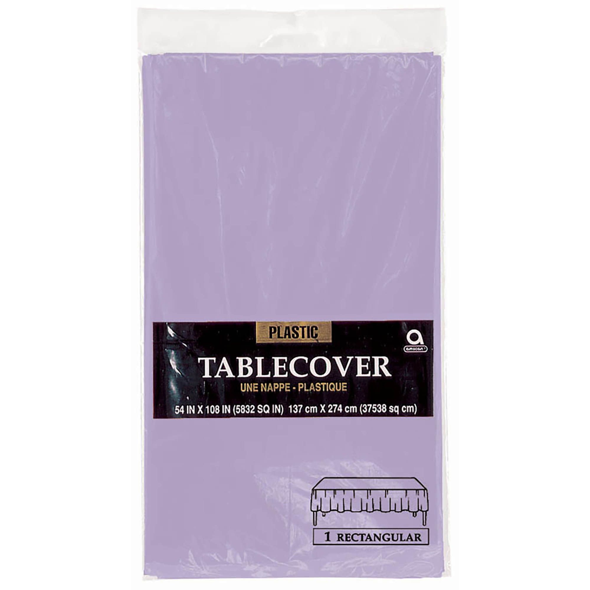 54" X 108" Plastic Table Cover - Lavender