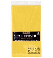54" X 108" Plastic Table Cover - Yellow Sunshine