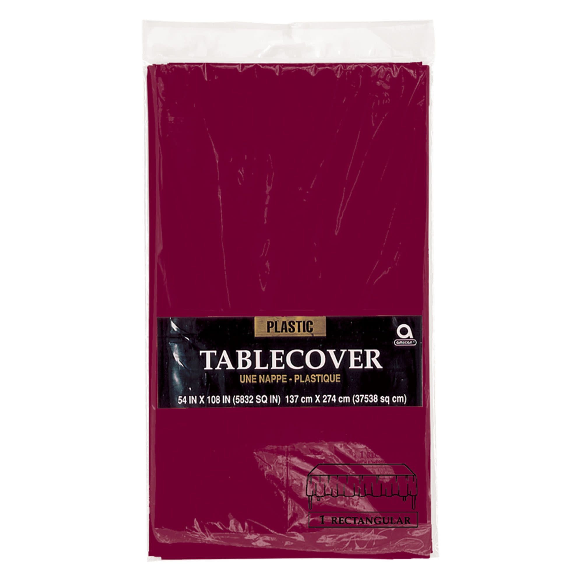 54" X 108" Plastic Table Cover - Berry