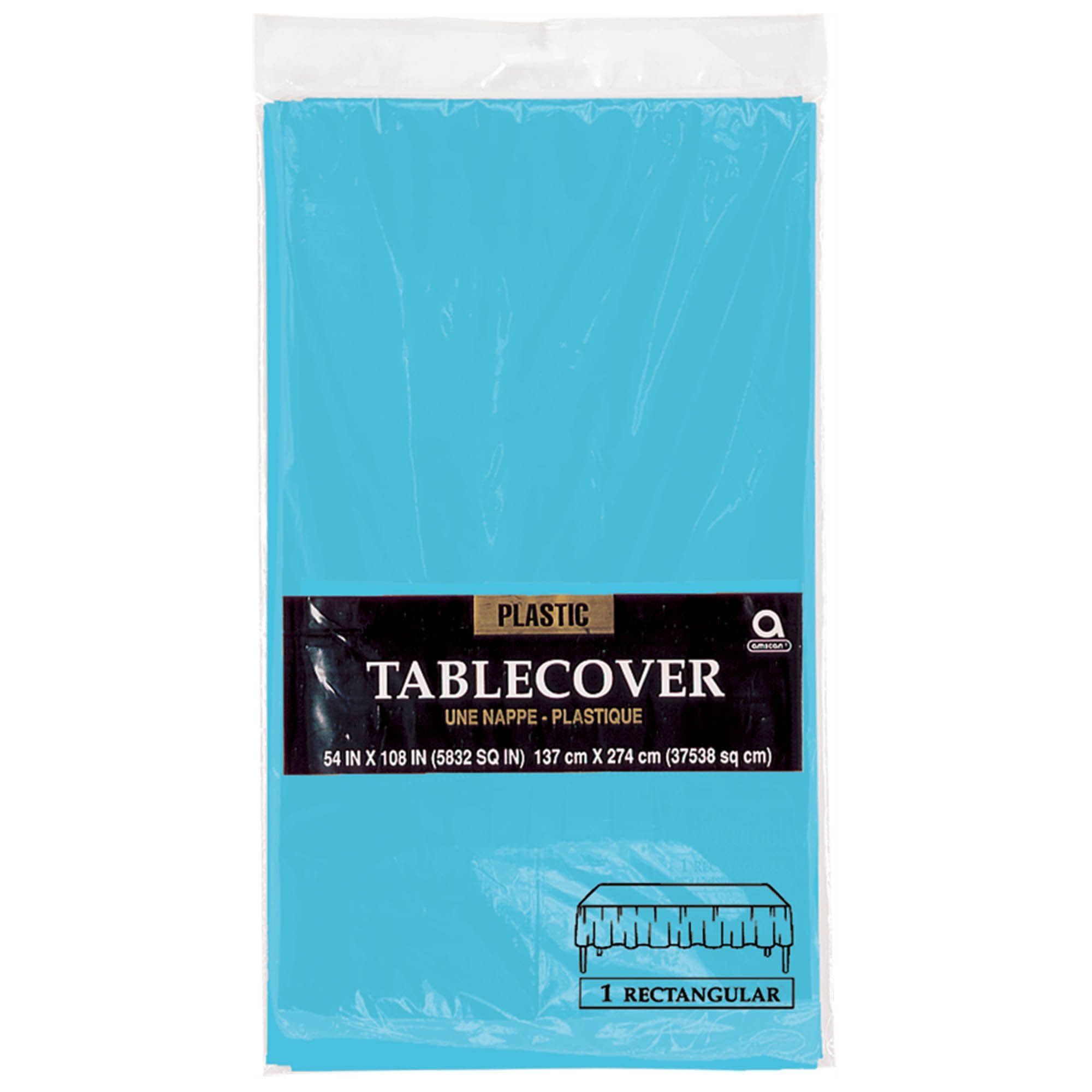 54" X 108" Plastic Table Cover - Caribbean