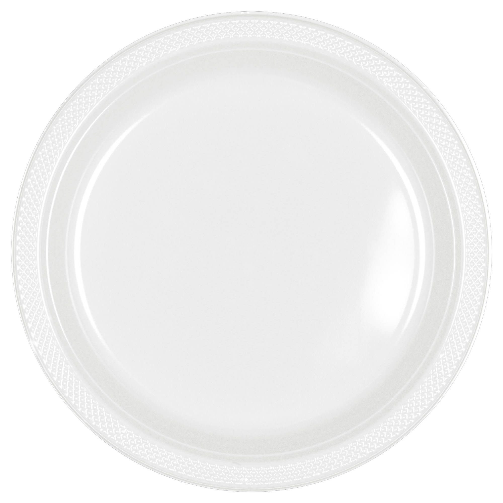 10" Round Plastic Plates, Mid Ct. - Frosty White