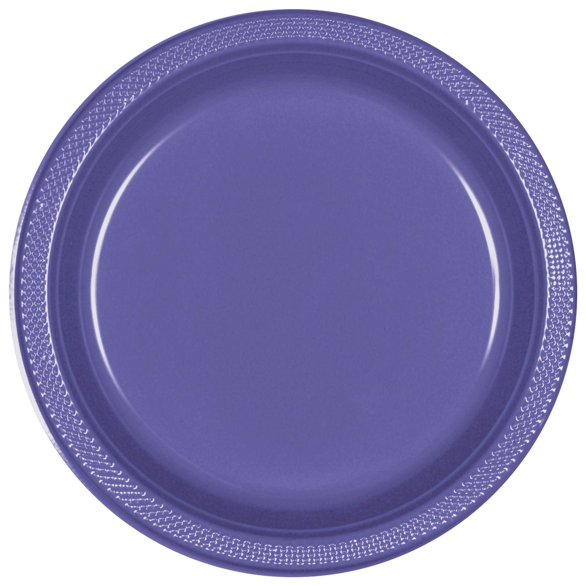 10" Round Plastic Plates, Mid Ct. - New Purple