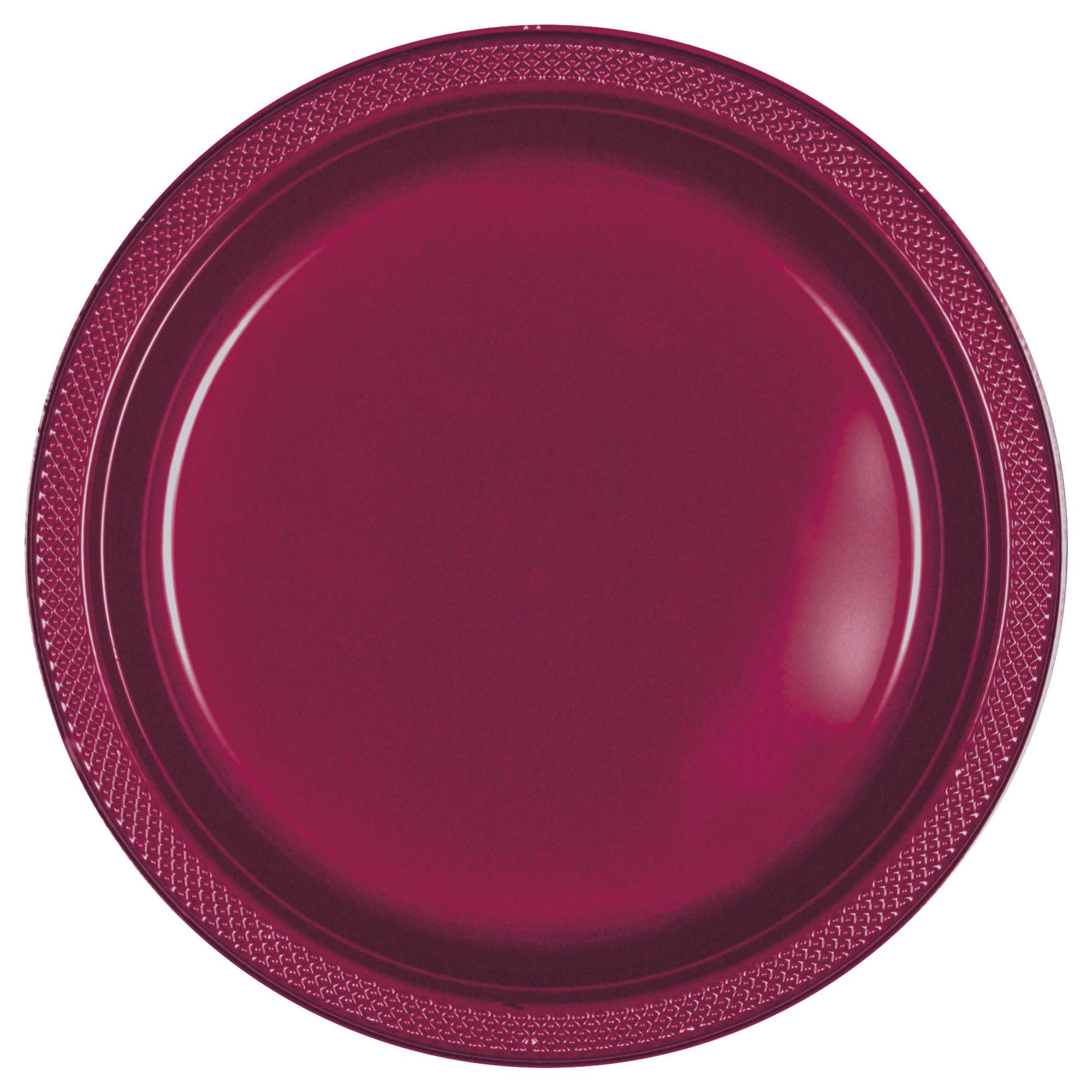 10" Round Plastic Plates, Mid Ct. - Berry