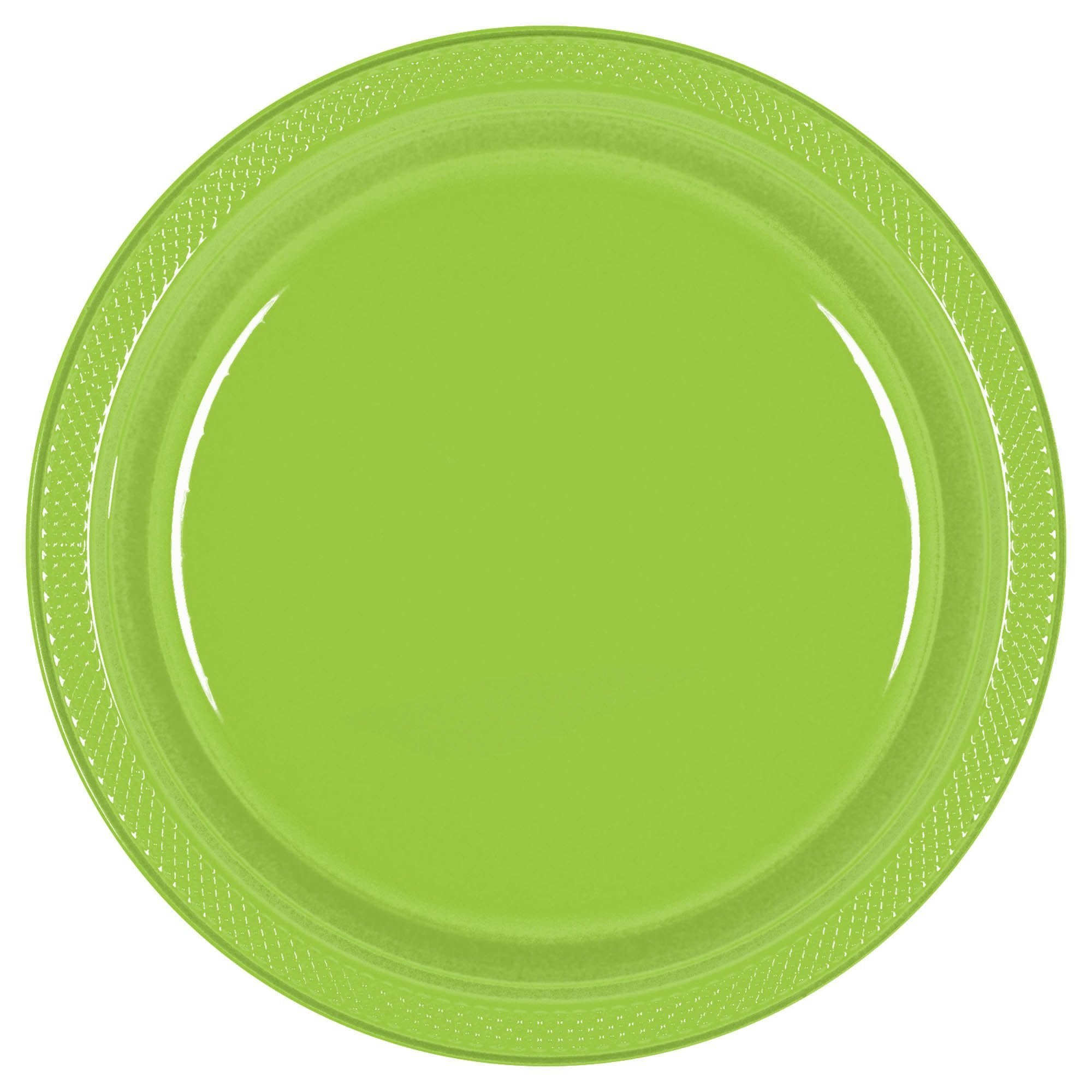 10" Round Plastic Plates, Mid Ct. - Kiwi