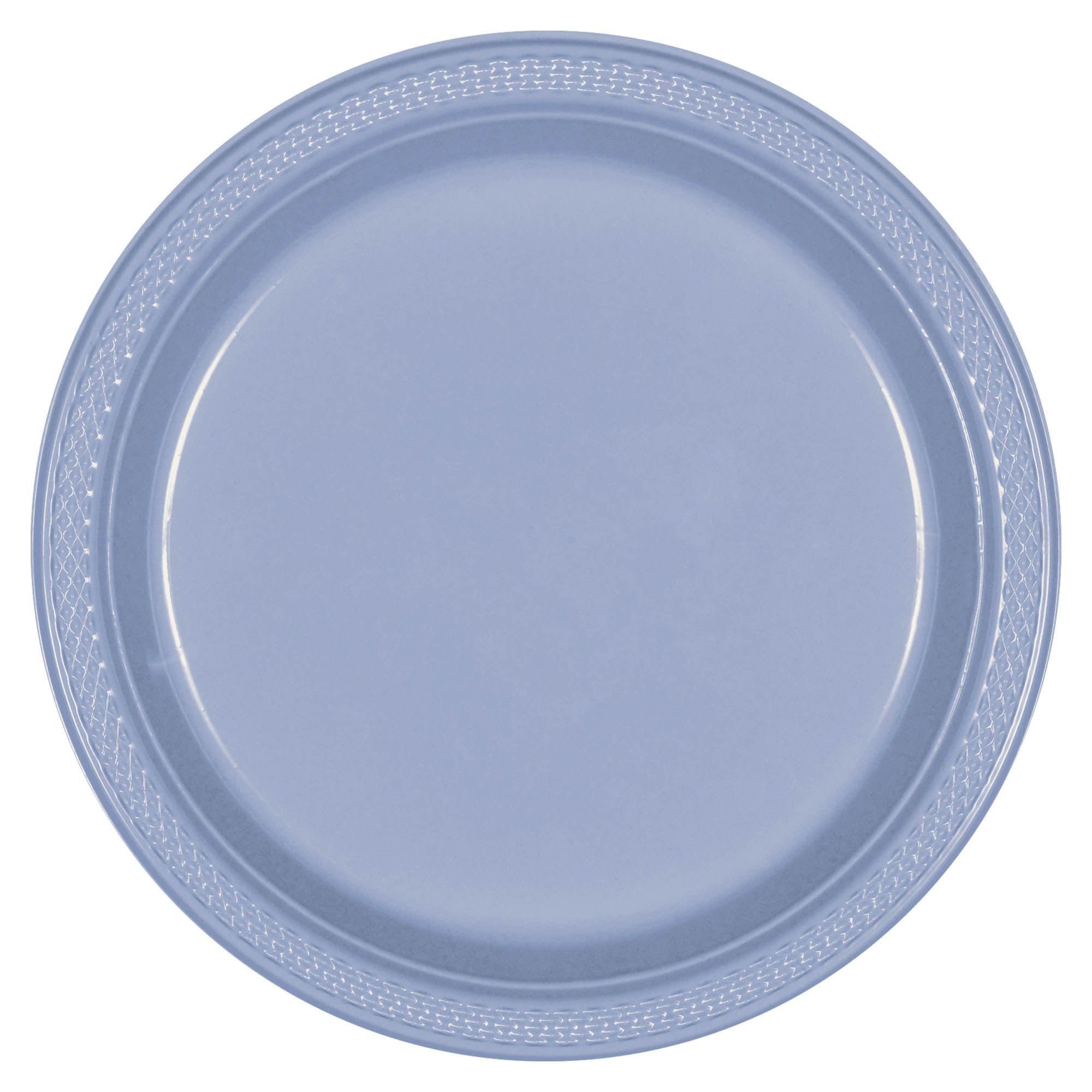 10" Round Plastic Plates, Mid Ct. - Pastel Blue Blue