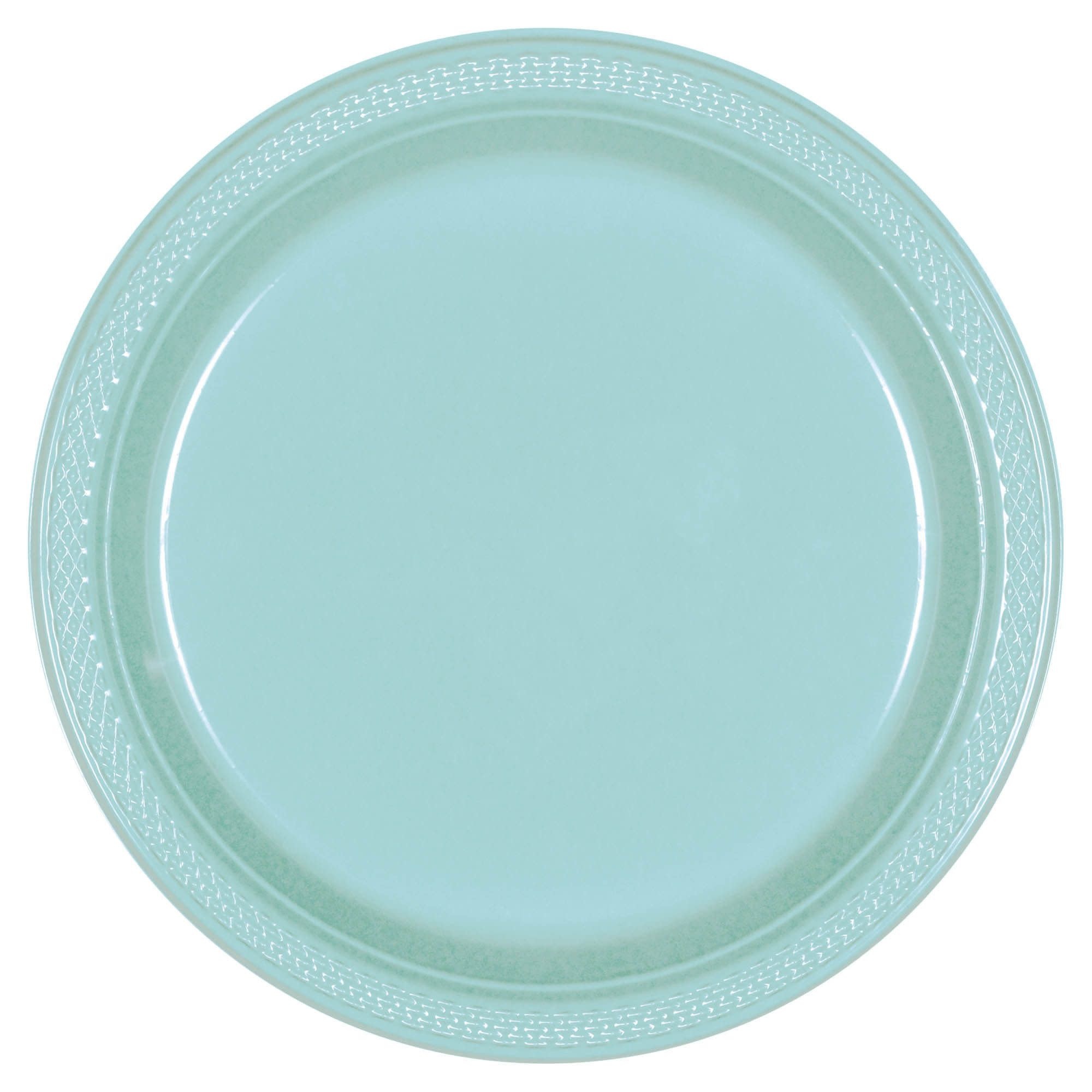 10" Round Plastic Plates, Mid Ct. - Robin's Egg Blue