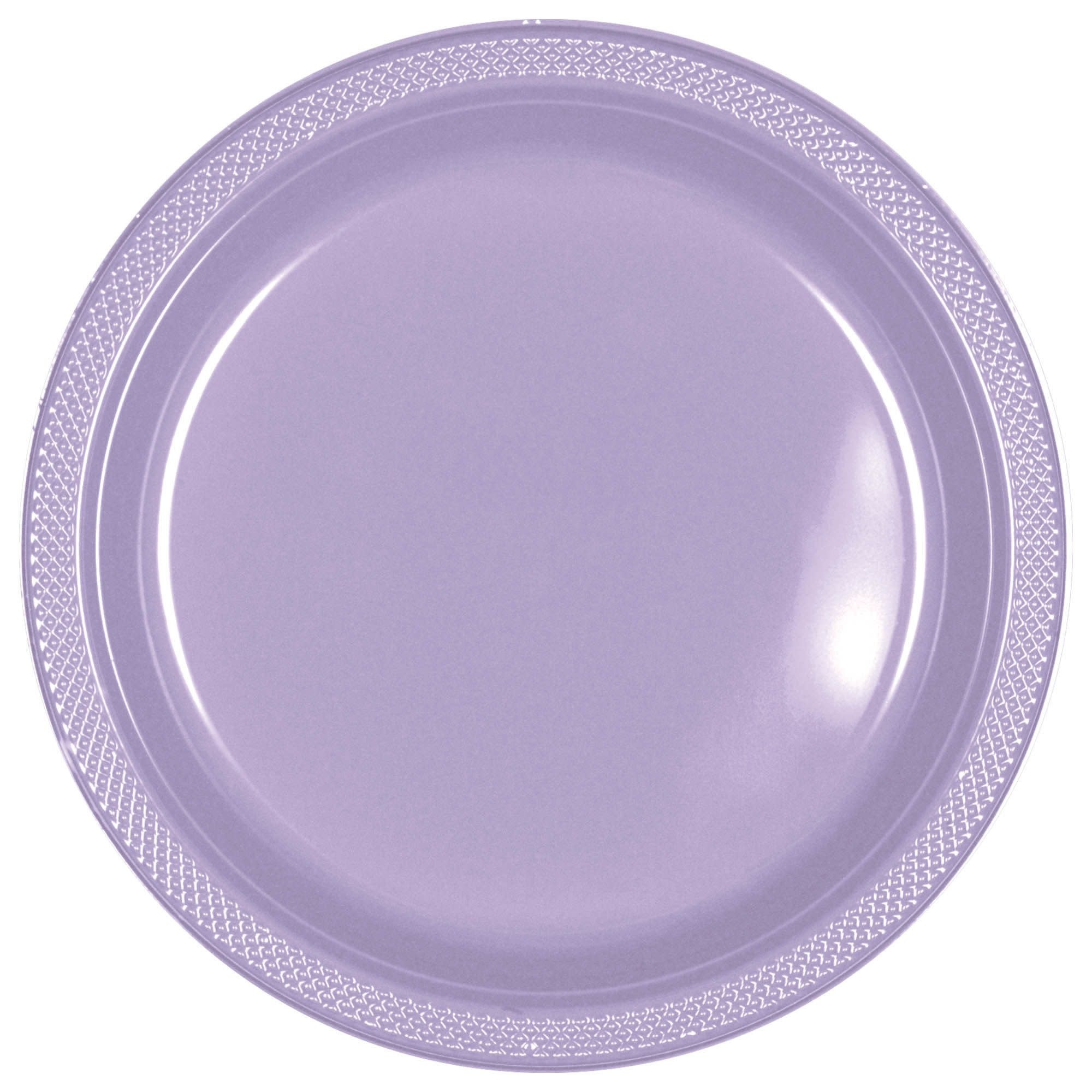 7" Round Plastic Plates, Mid Ct. - Lavender