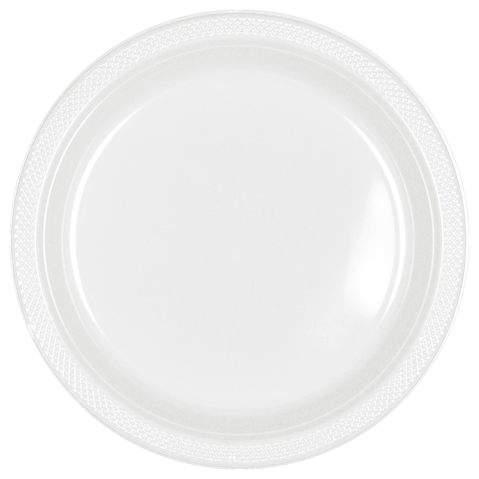 7" Round Plastic Plates, Mid Ct. - Frosty White