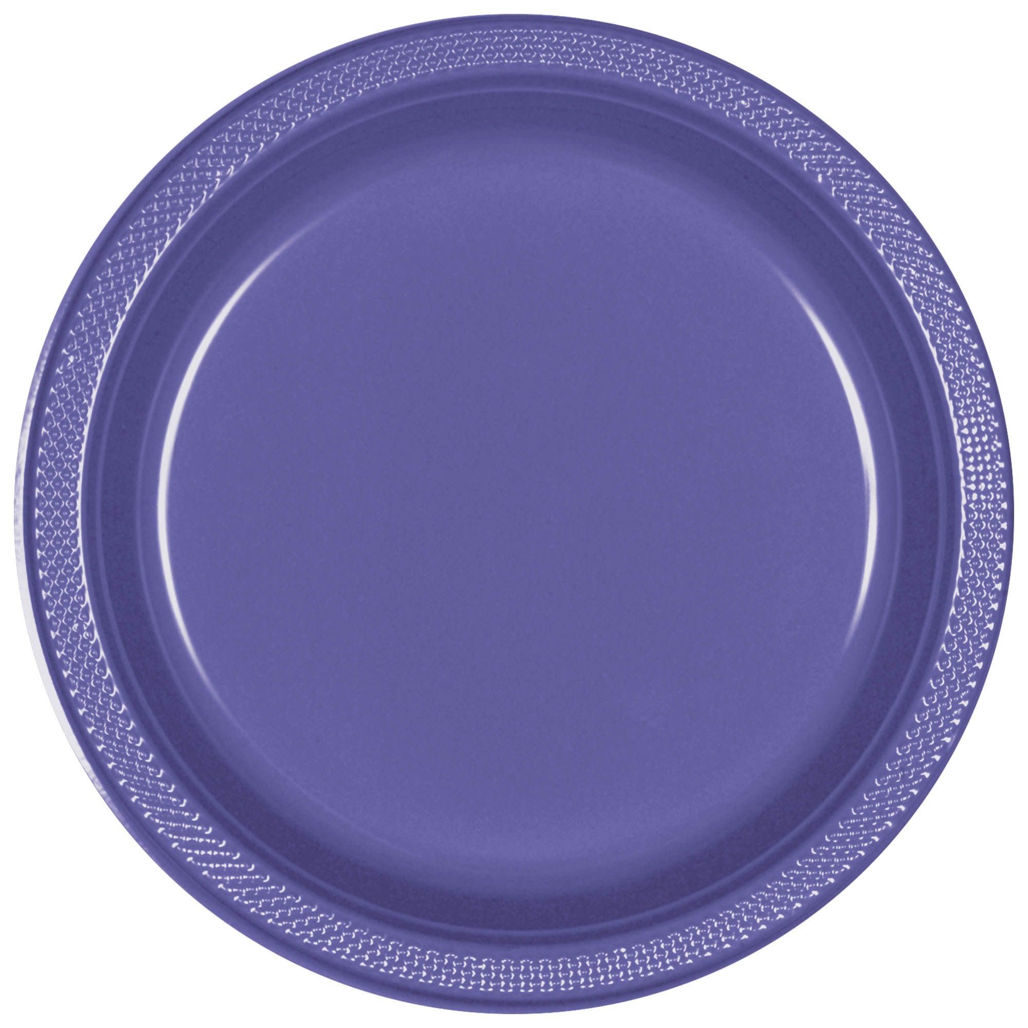 7" Round Plastic Plates, Mid Ct. - New Purple