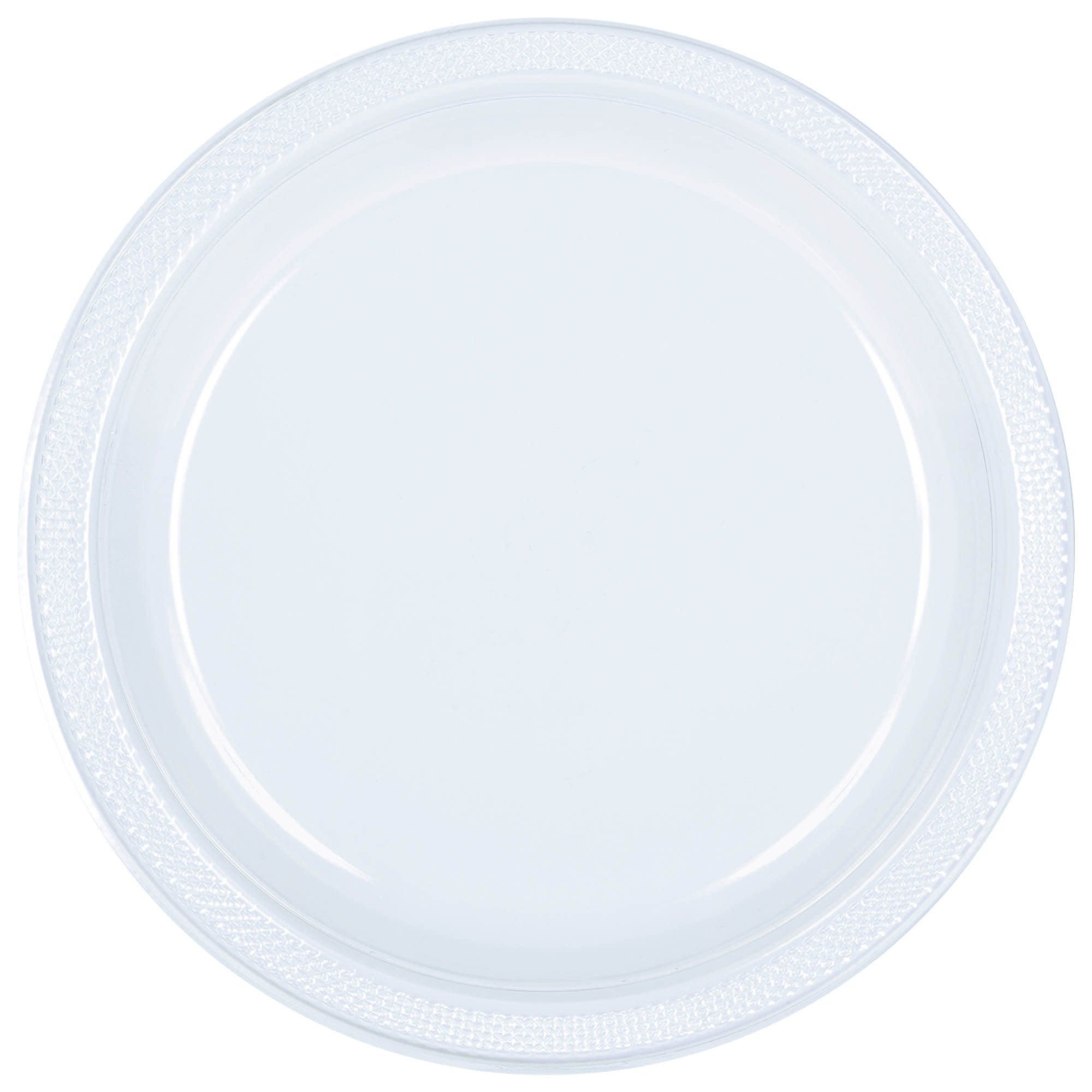 7" Round Plastic Plates, Mid Ct. - Clear