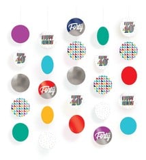 Here's To 40 Hanging Circle Decorations