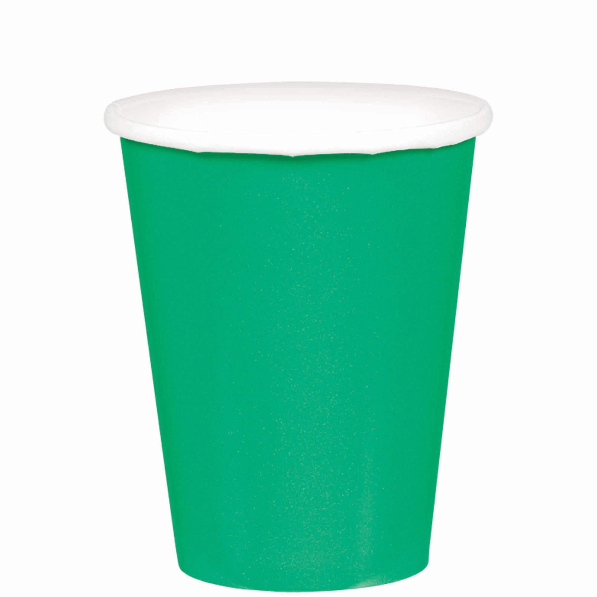 Festive Green Paper Cups, 9oz.