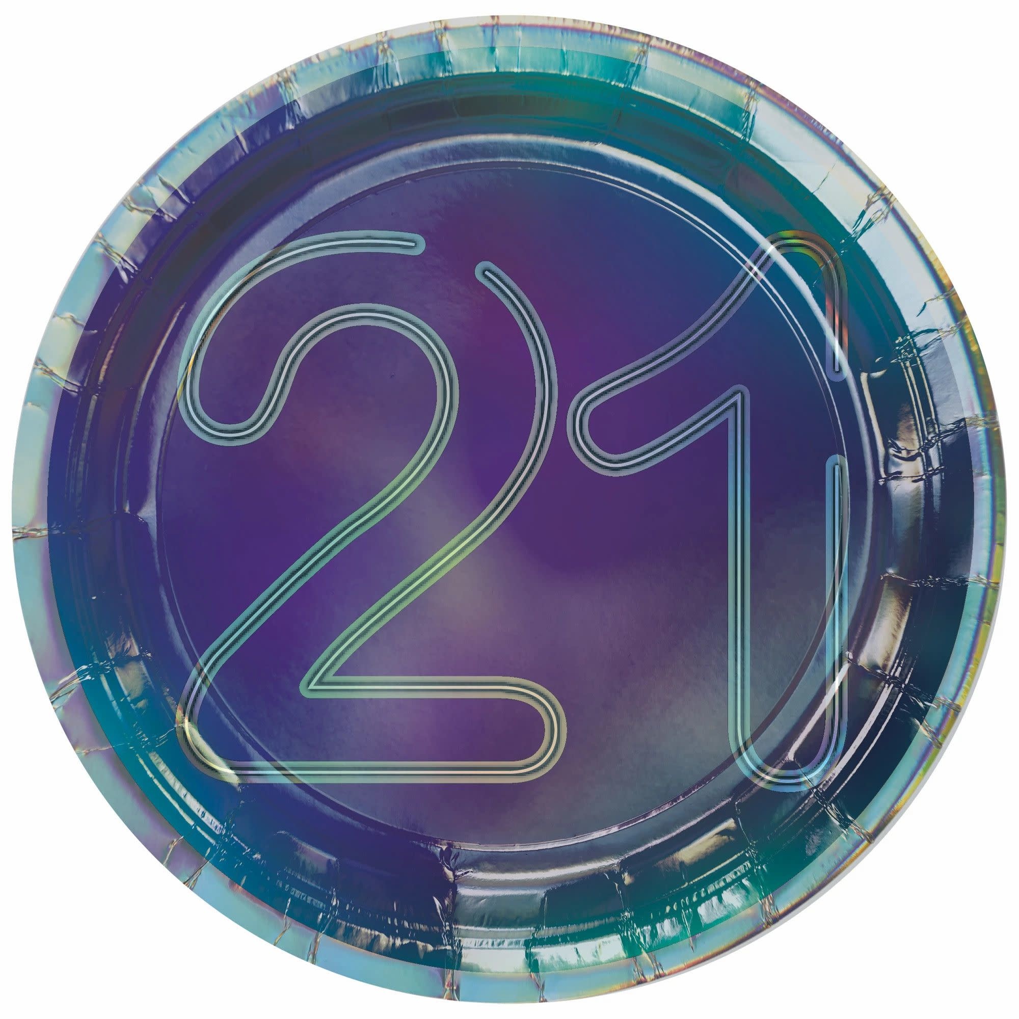 Finally 21 7" Round Iridescent Plates