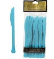 Caribbean Blue Premium Heavy Weight Plastic Knives