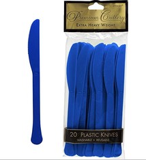 Bright Royal Blue Premium Heavy Weight Plastic Knives