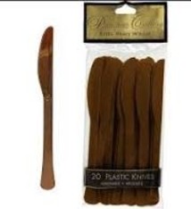 Chocolate Brown Premium Heavy Weight Plastic Knives