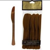 Chocolate Brown Premium Heavy Weight Plastic Knives