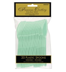 Cool Mint Premium Heavy Weight Plastic Spoons