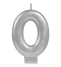Numeral Metallic Candle #0 - Silver