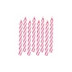 Pink Candy Stripe Spiral Candles