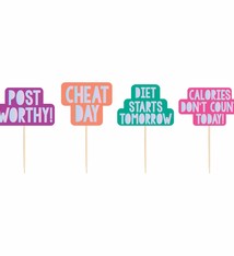 Young and Fab Wood Picks w/ Foil Hot-Stamped Paper Toppers