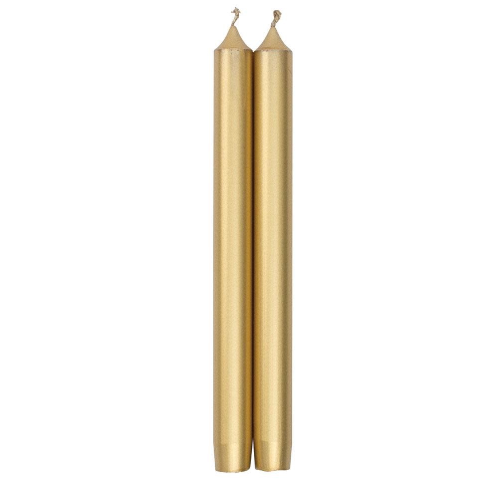 Straight Taper 12" Candles in Gold - 2 Candles Per Package