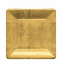 Gold Leaf Square Paper Salad & Dessert Plates - 8 Per Package