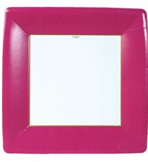 Grosgrain Square Paper Dinner Plates in Rose - 8 Per Package