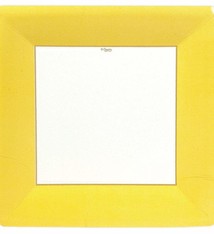 Grosgrain Square Paper Dinner Plates in Yellow - 8 Per Package