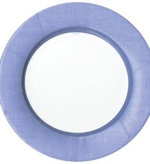 Linen Border Paper Dinner Plates in Lavender - 8 Per Package