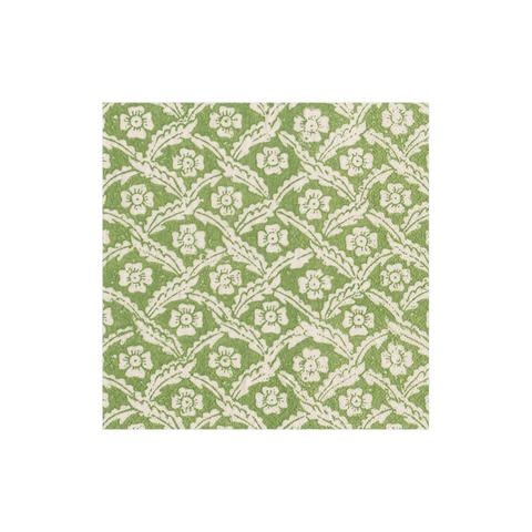 Domino Paper Floral Cross Brace Paper Cocktail Napkins in Green - 20 Per Package