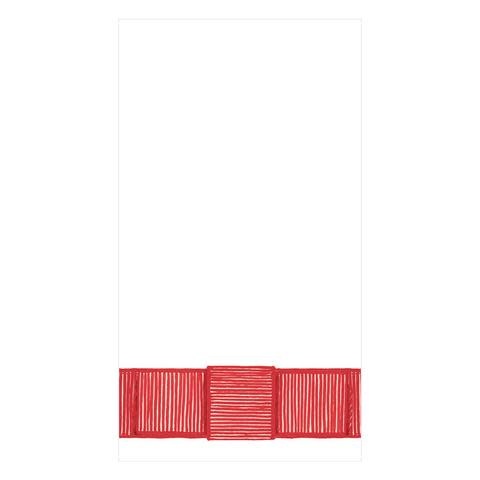 Ribbon Border Paper Guest Towel Napkins in Red - 15 Per Package