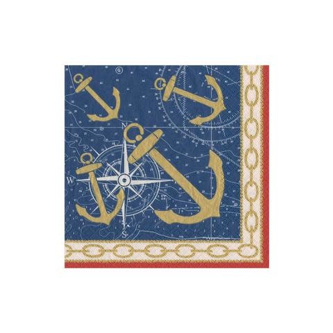Weigh Anchor Paper Cocktail Napkins - 20 Per Package