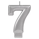 Numeral Metallic Candle #7 - Silver