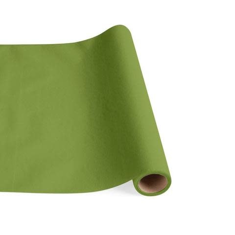 Paper Linen Solid Table Runner in Leaf Green