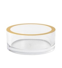 Acrylic Wine Bottle Coaster in Clear with Gold Rim