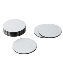 Round Leather Felt-Backed Coasters in Silver - 8 Per Box
