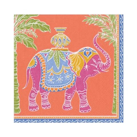 Royal Elephant Paper Luncheon Napkins in Orange - 20 Per Package