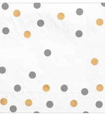 Gold/Silver Confetti Beverage Napkins - Hot-Stamped