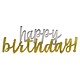 Silver and Gold Happy Birthday  Table Centerpiece