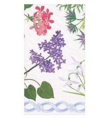 Mary Delany Flower Mosaics Paper Guest Towel Napkins in White - 15 Per Package