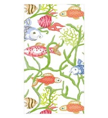 Tropical Reef Paper Guest Towel Napkins in White - 15 Per Package