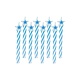 Spiral Candles W/Star Topper - Blue