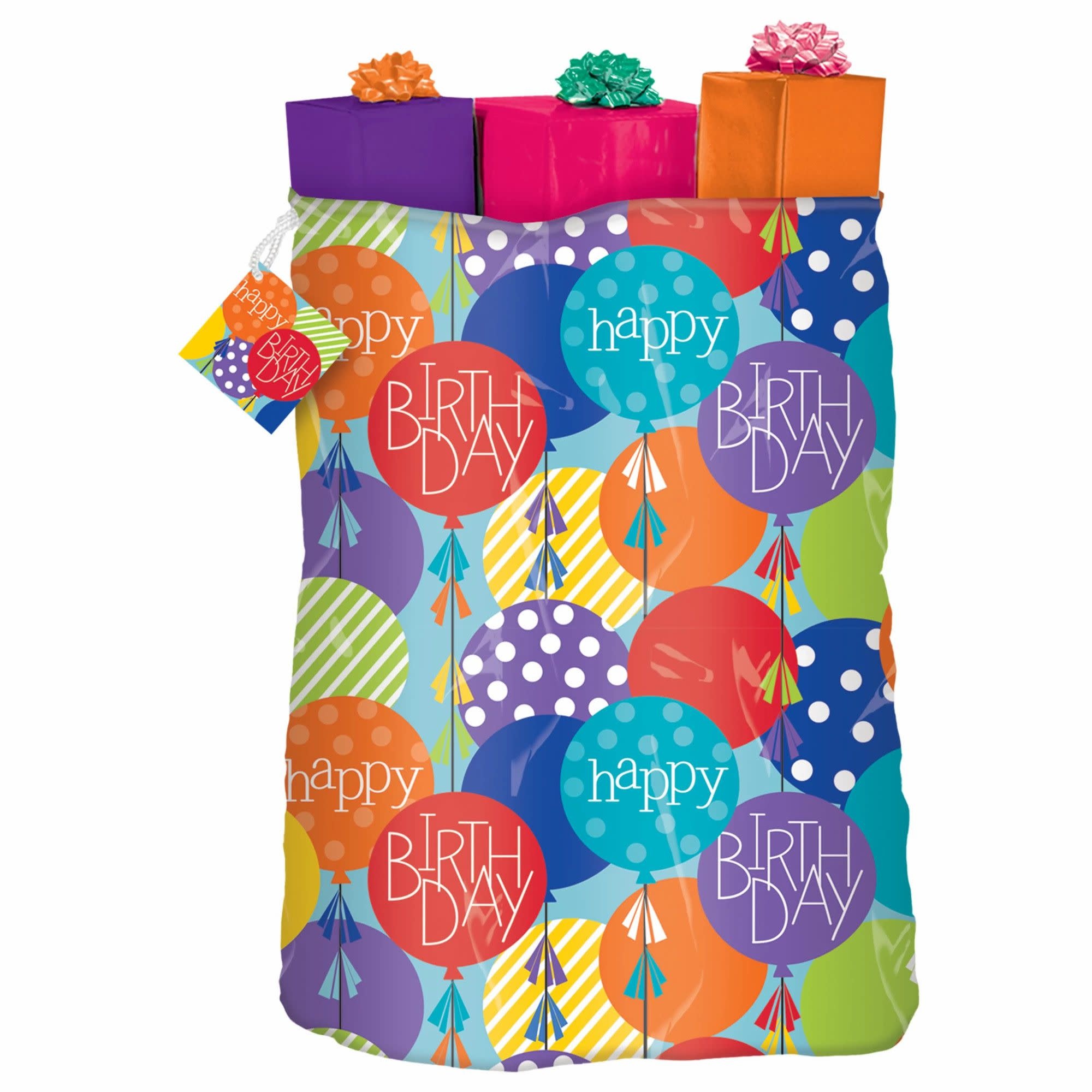 Colorful Balloons Birthday Gift Sack 44" by 36"