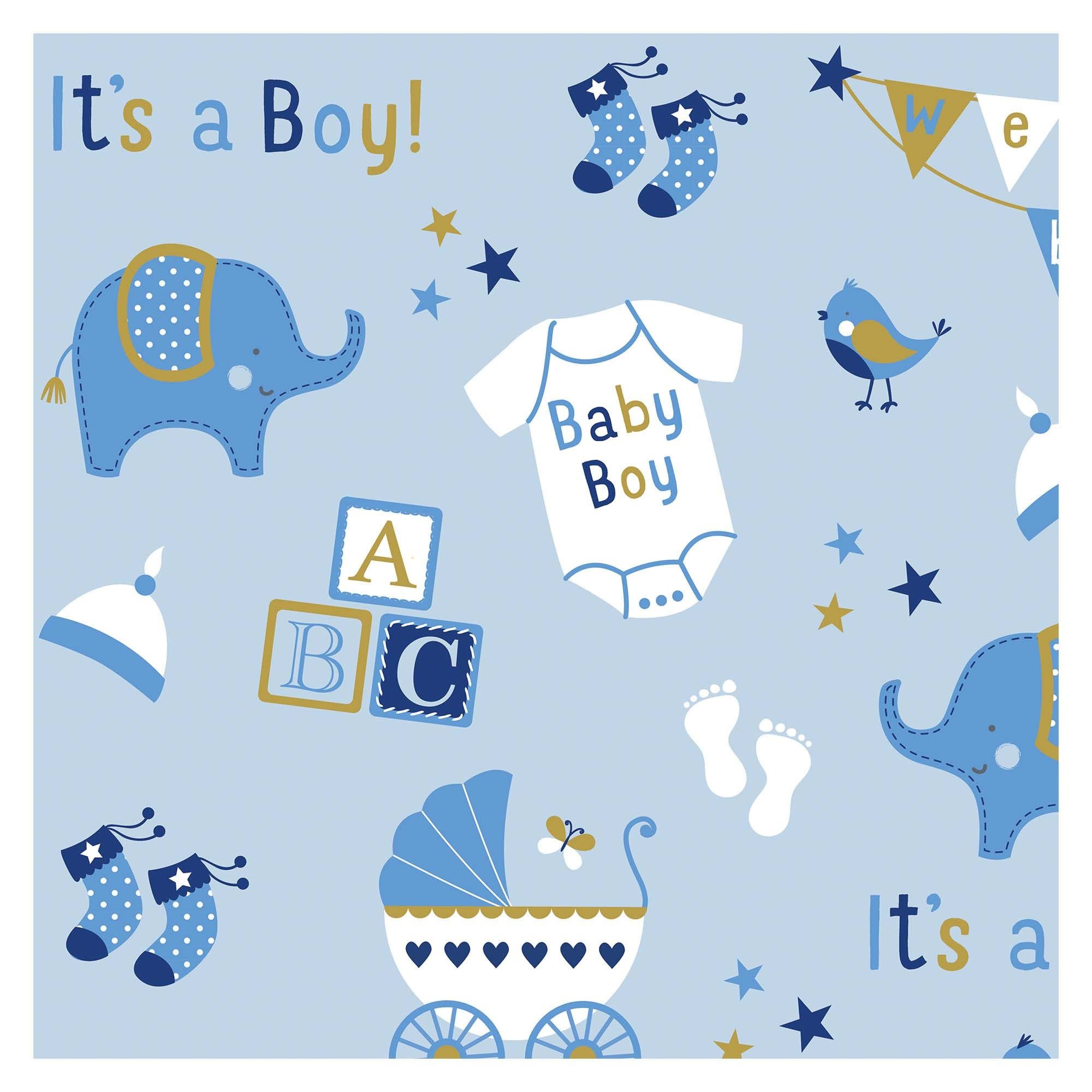 Printed Baby Girl Elephant Jumbo Gift Wrap