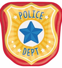 7" Police Badge Shaped Plates